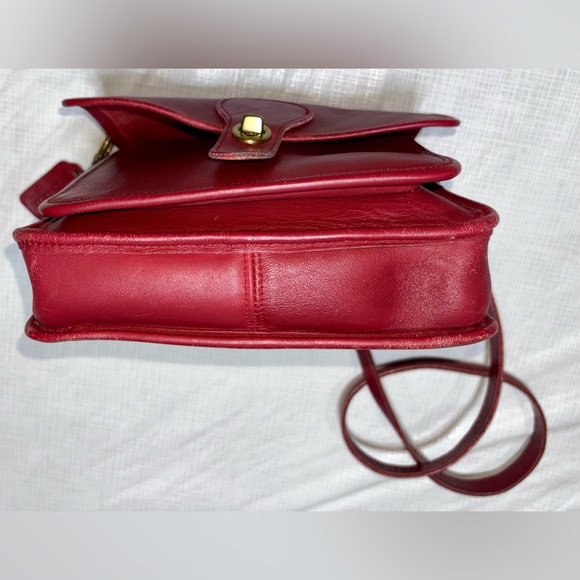 Coach Vintage from 1994 Station bag Red Leather Crossbody Bag L4C-5130 - Picture 6 of 11